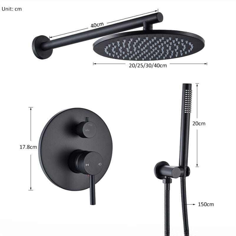 Kit Chuveiro Redondo Black Premium