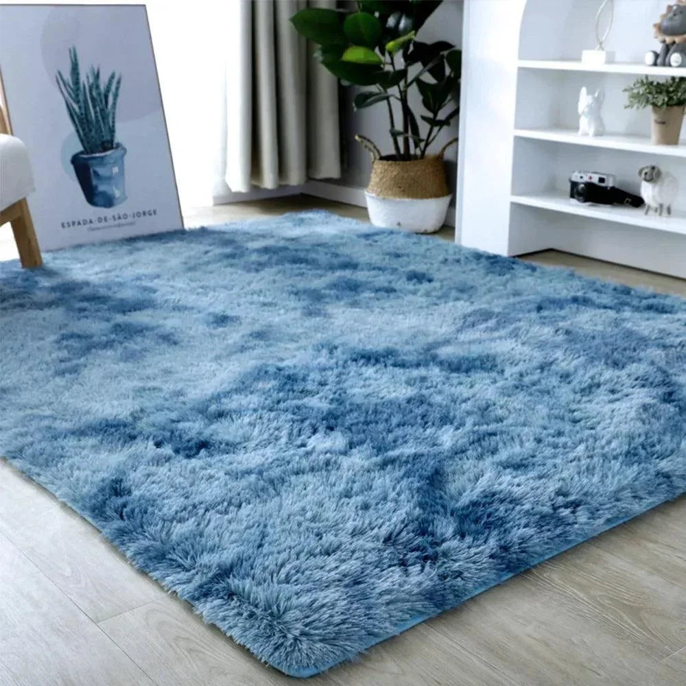 Tapete Felpudo Tie-dye Retangular para Decoração Moderna
