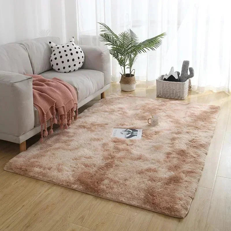 Tapete Felpudo Tie-dye Retangular para Decoração Moderna