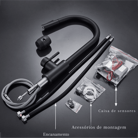 Torneira Gourmet Para Cozinha Com Sensor Touch Inteligente Extensível Gourmet Bancada