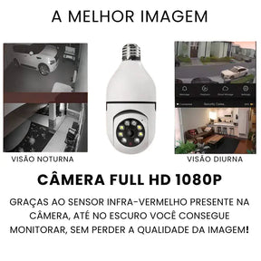 Câmera de Segurança Wi-Fi 360° em formato de lâmpada