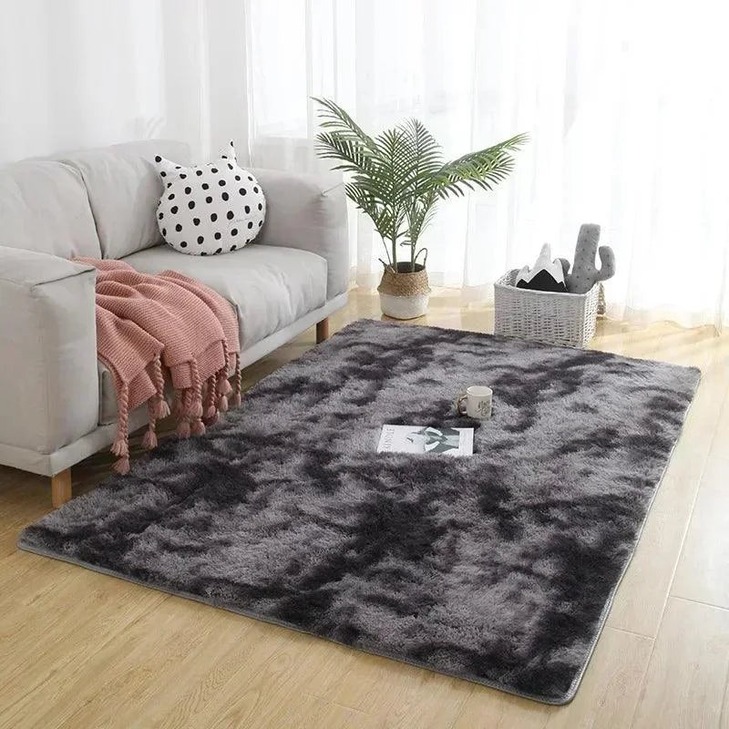 Tapete Felpudo Tie-dye Retangular para Decoração Moderna
