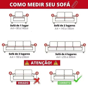 Capa de Sofá Antiderrapante em Algodão e Linho Cinza
