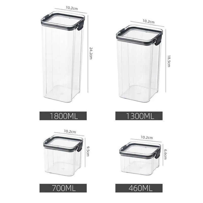 Potes Herméticos Transparente com Vedação para Mantimentos