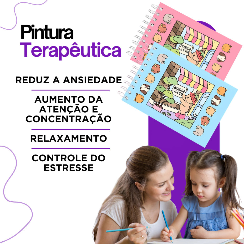 Livro de Colorir Bobbie Goods 50 Folhas | Relaxamento e Criatividade