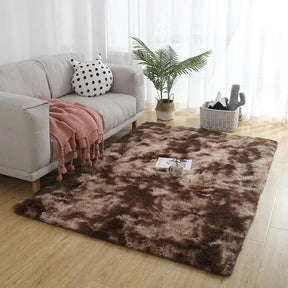 Tapete Felpudo Tie-dye Retangular para Decoração Moderna