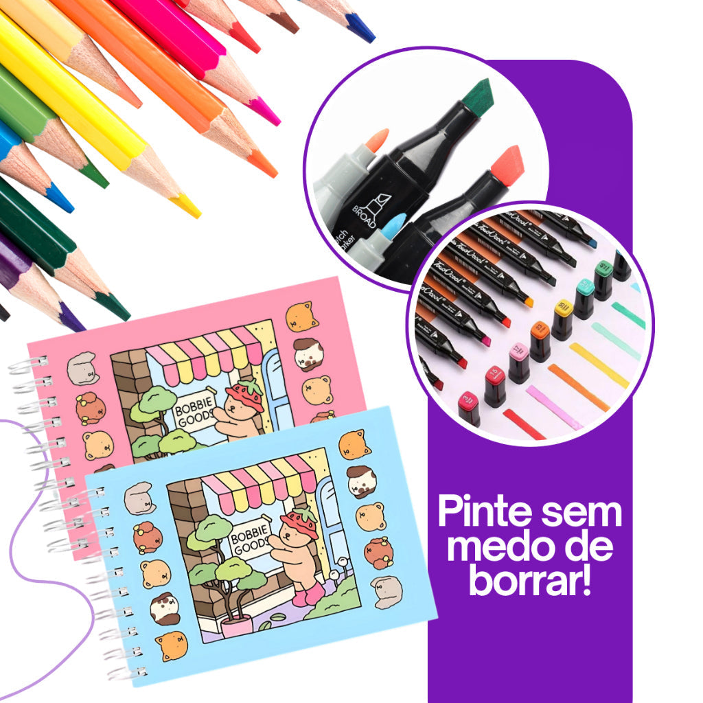 Livro de Colorir Bobbie Goods 50 Folhas | Relaxamento e Criatividade