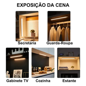 Luminária LED Fina – Sensor de Movimento e Recarregável e sem Fio