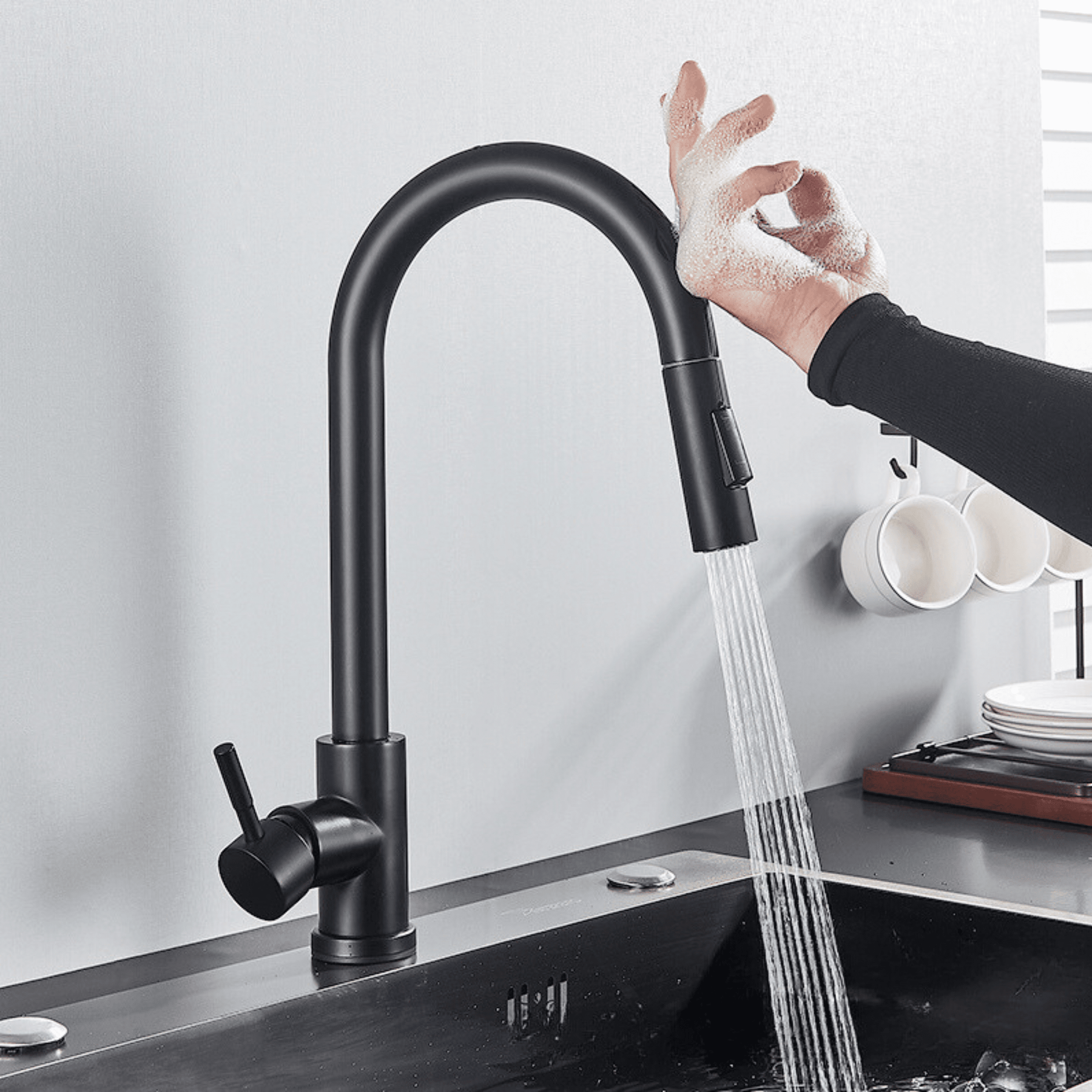 Torneira Gourmet Para Cozinha Com Sensor Touch Inteligente Extensível Gourmet Bancada