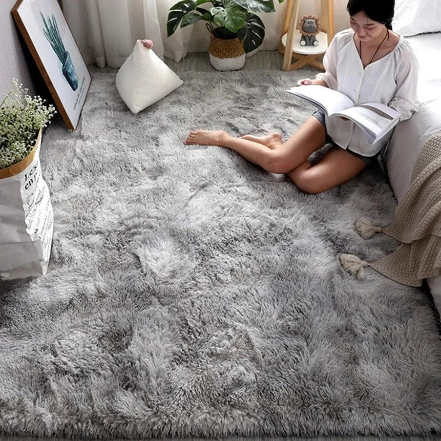 Tapete Felpudo Tie-dye Retangular para Decoração Moderna